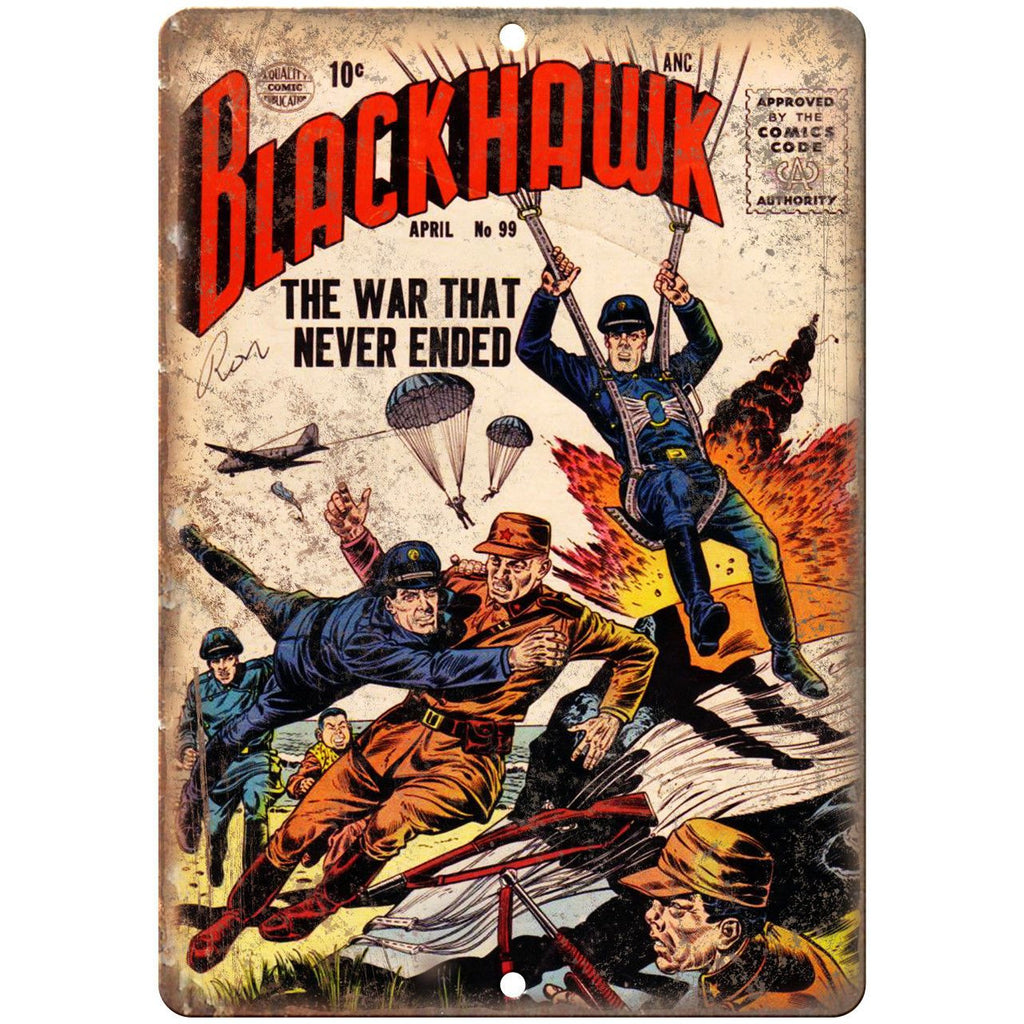 BlackHawk Comic No 99 Cover Book Vintage 10" x 7" Reproduction Metal Sign J682