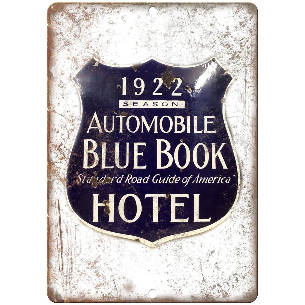 Blue Book Hotel Porcelain Look Reproduction Metal Sign U119