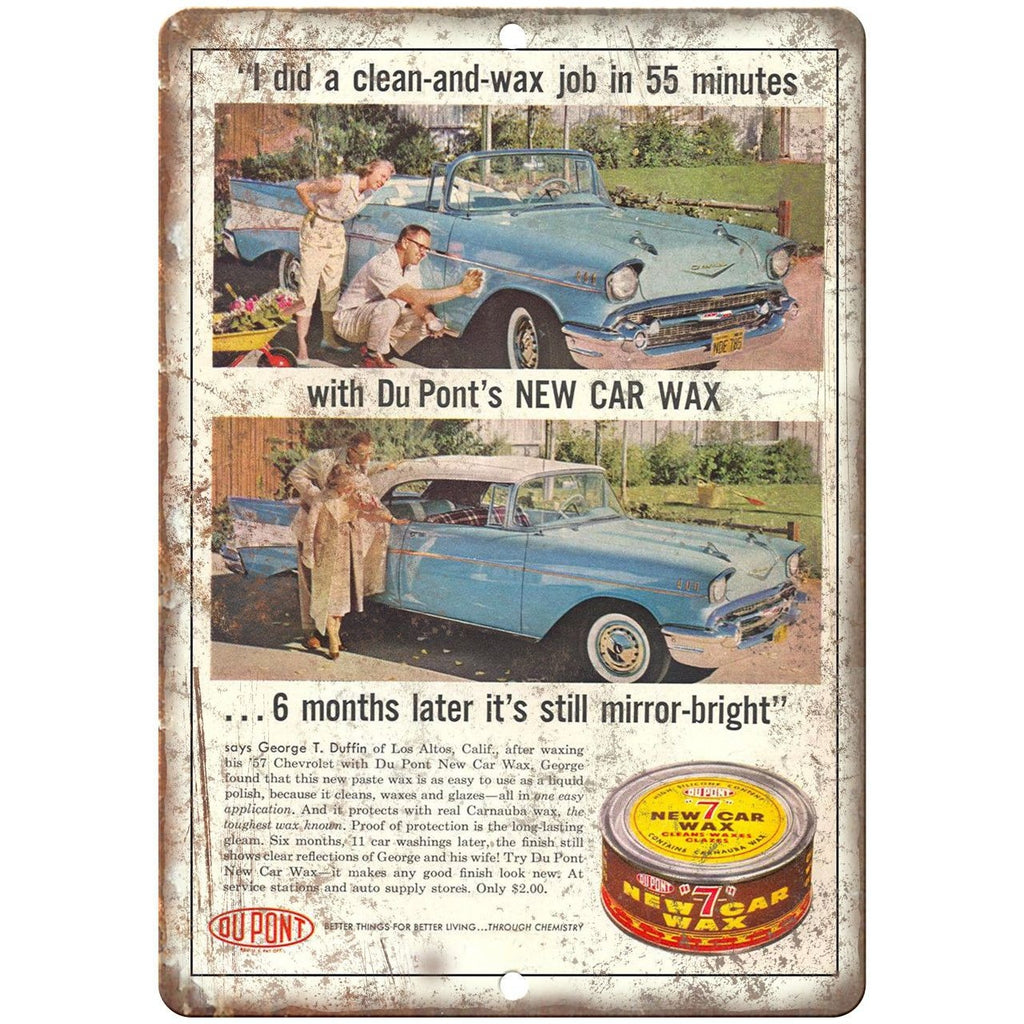 Dupont Car Wax Vintage Ad 10" x 7" Reproduction Metal Sign A193