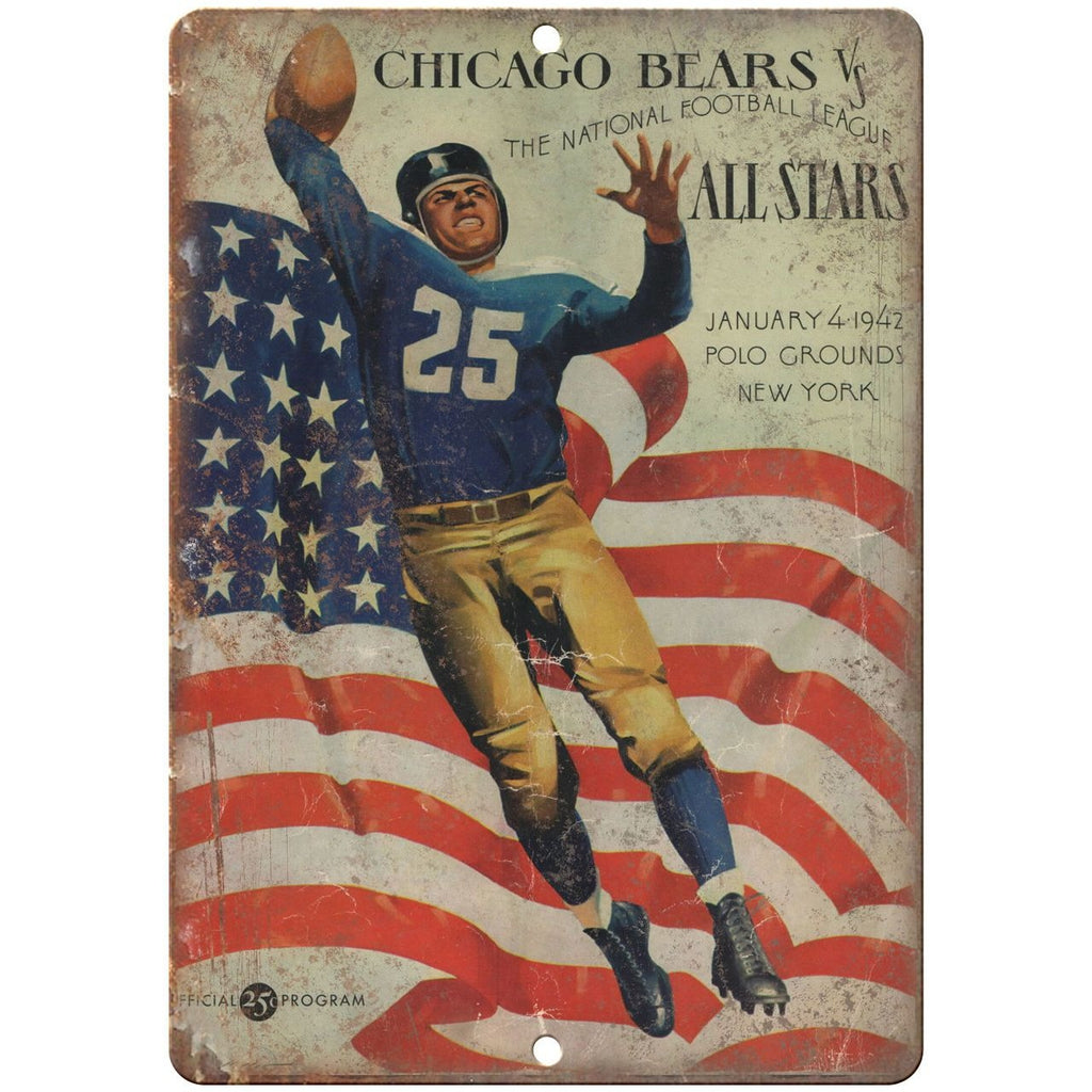 1942 Chicago Bears All Stars Football 10" x 7" Vintage Look Reproduction