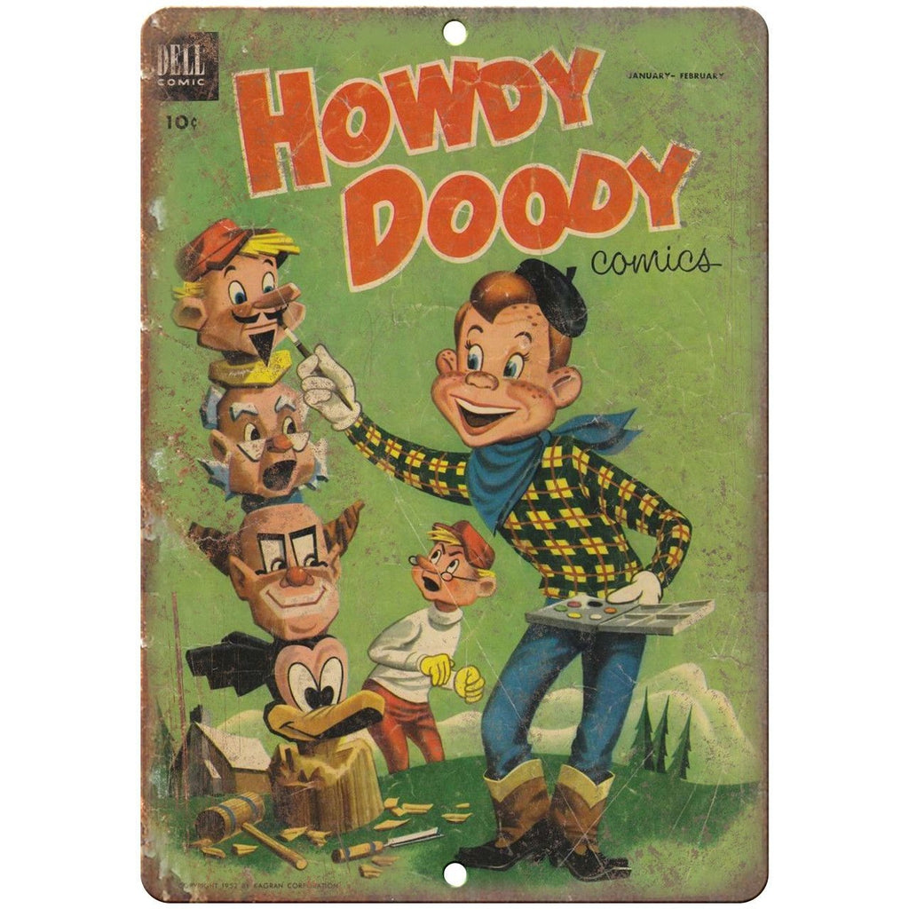 Howdy Doody Comics Dell Comic Vintage Cover 10" x 7" Reproduction Metal Sign J76