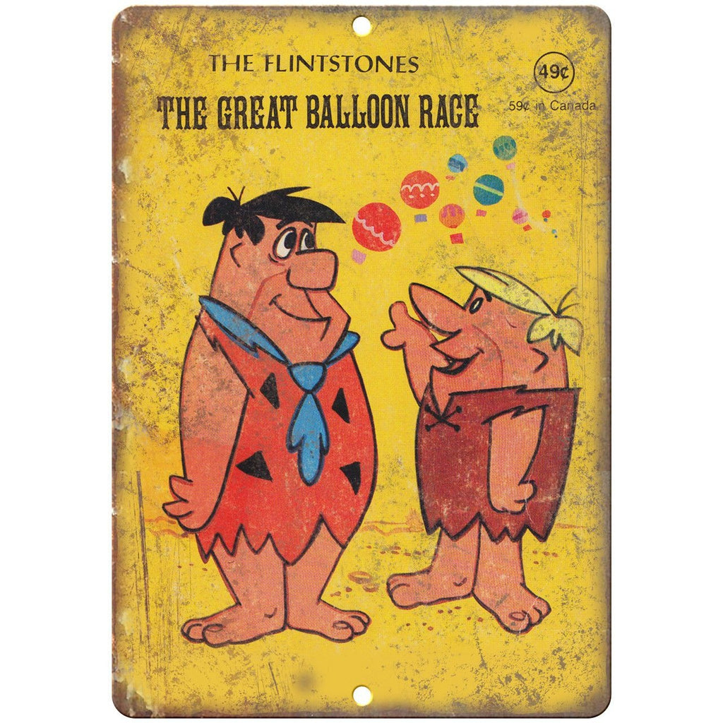 Fred Flintstone The Great Balloon Race Comic 10"X7" Reproduction Metal Sign J24