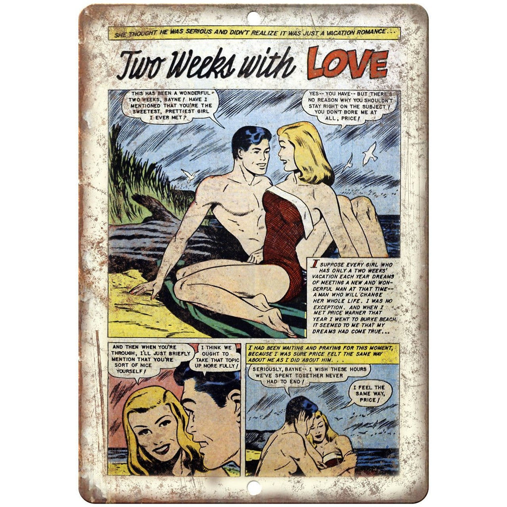 Ace Comics Two Weeks with Love Strip 10" X 7" Reproduction Metal Sign J390