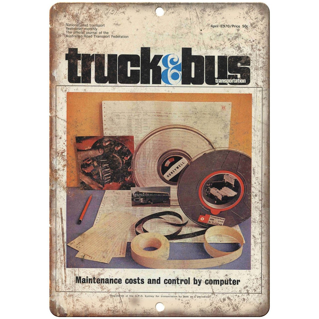 Truck & Bus Transportation Magazine Ad 10" x 7" Reproduction Metal Sign A165