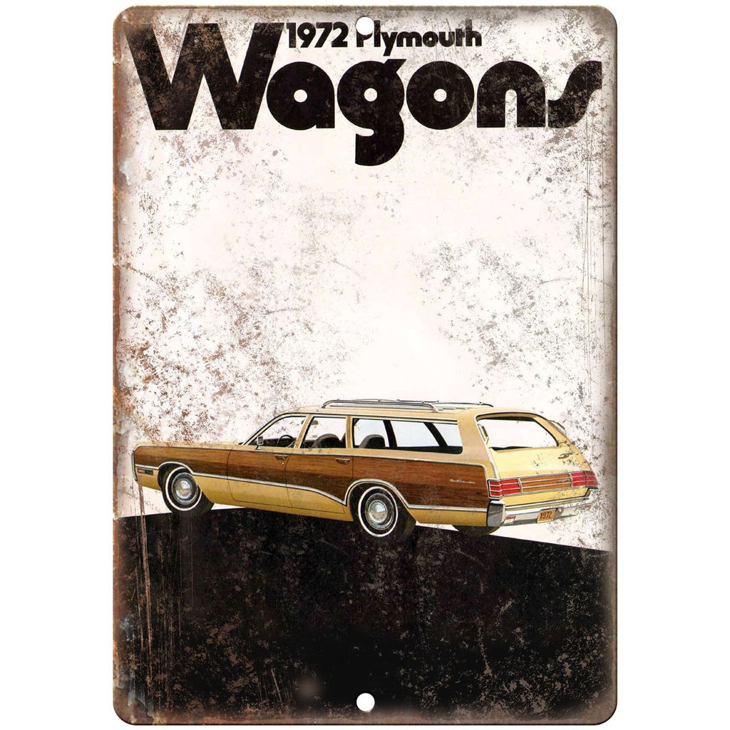 1972 Plymouth Wagon Car Sales Flyer Ad 10" x 7" Reproduction Metal Sign