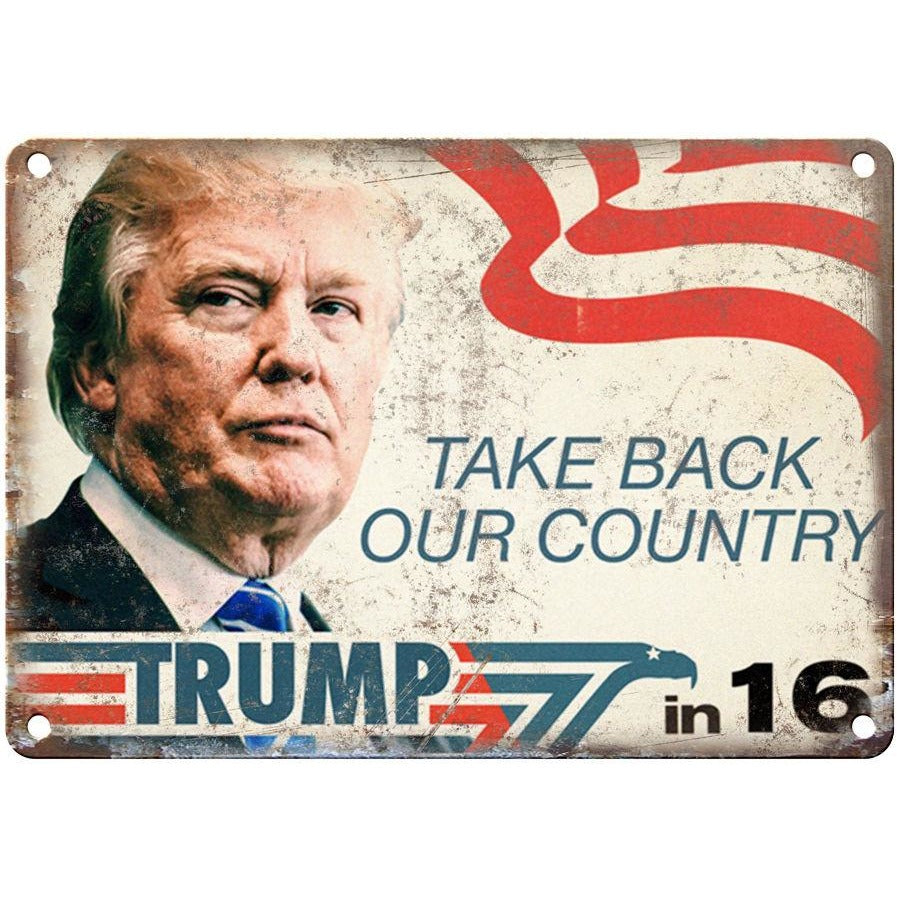 10" x 7" Metal Sign - Trump Make America Great Again -Vintage Look Reproduction