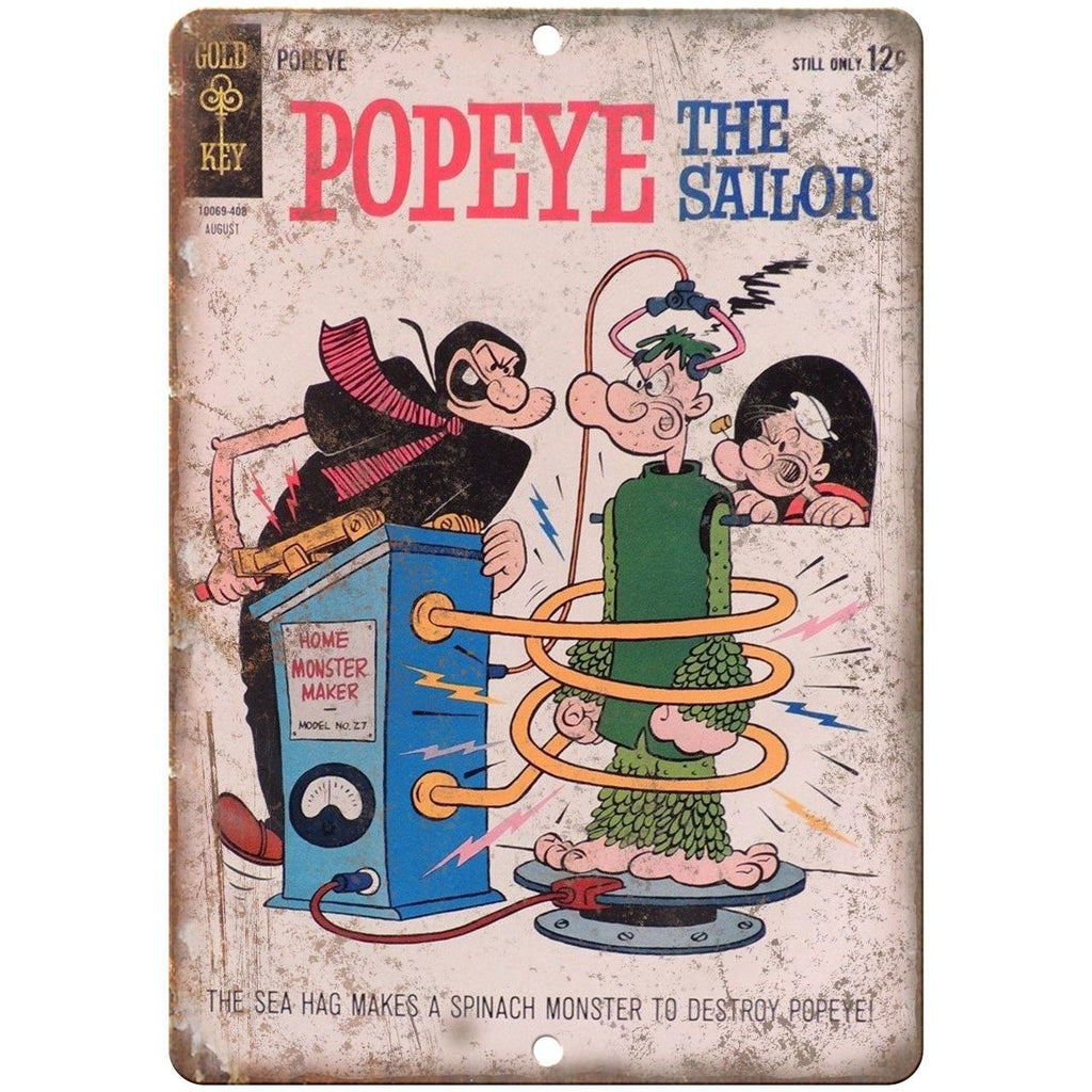 Popeye The Sailor Gold Key comics Vintage 9" x 12" Reproduction Metal Sign J237