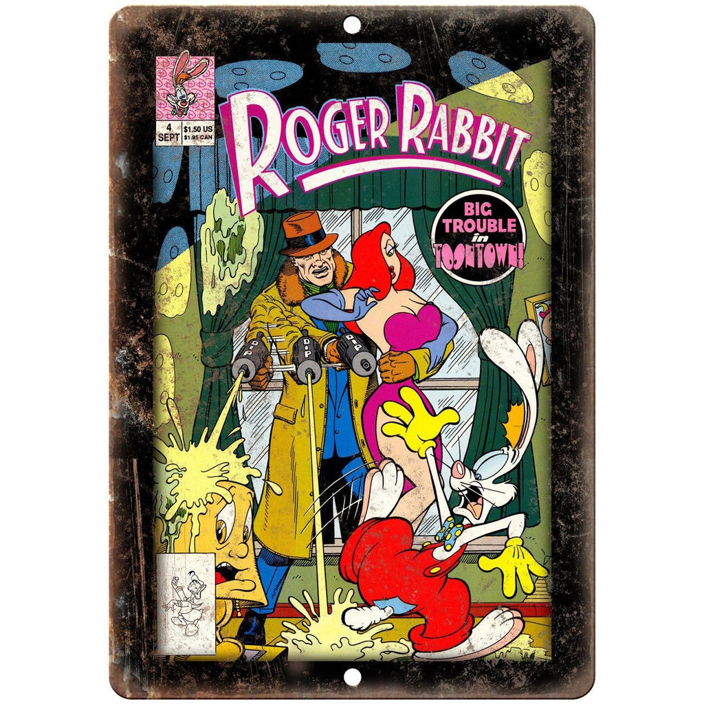 Roger Rabbit Big Trouble in Toontown Comic 10" X 7" Reproduction Metal Sign J39