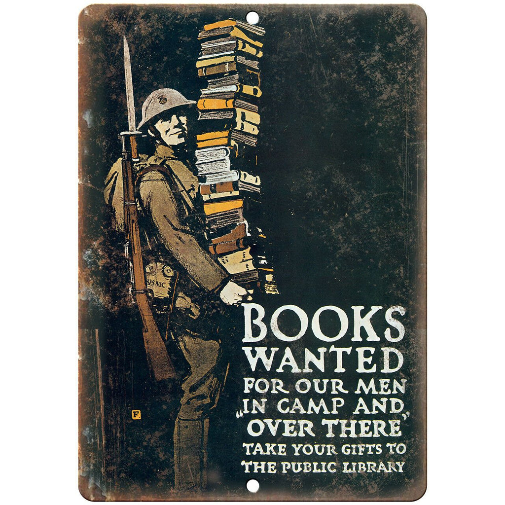 American Wartime Books Wanted Poster 10" x 7" Reproduction Metal Sign M90