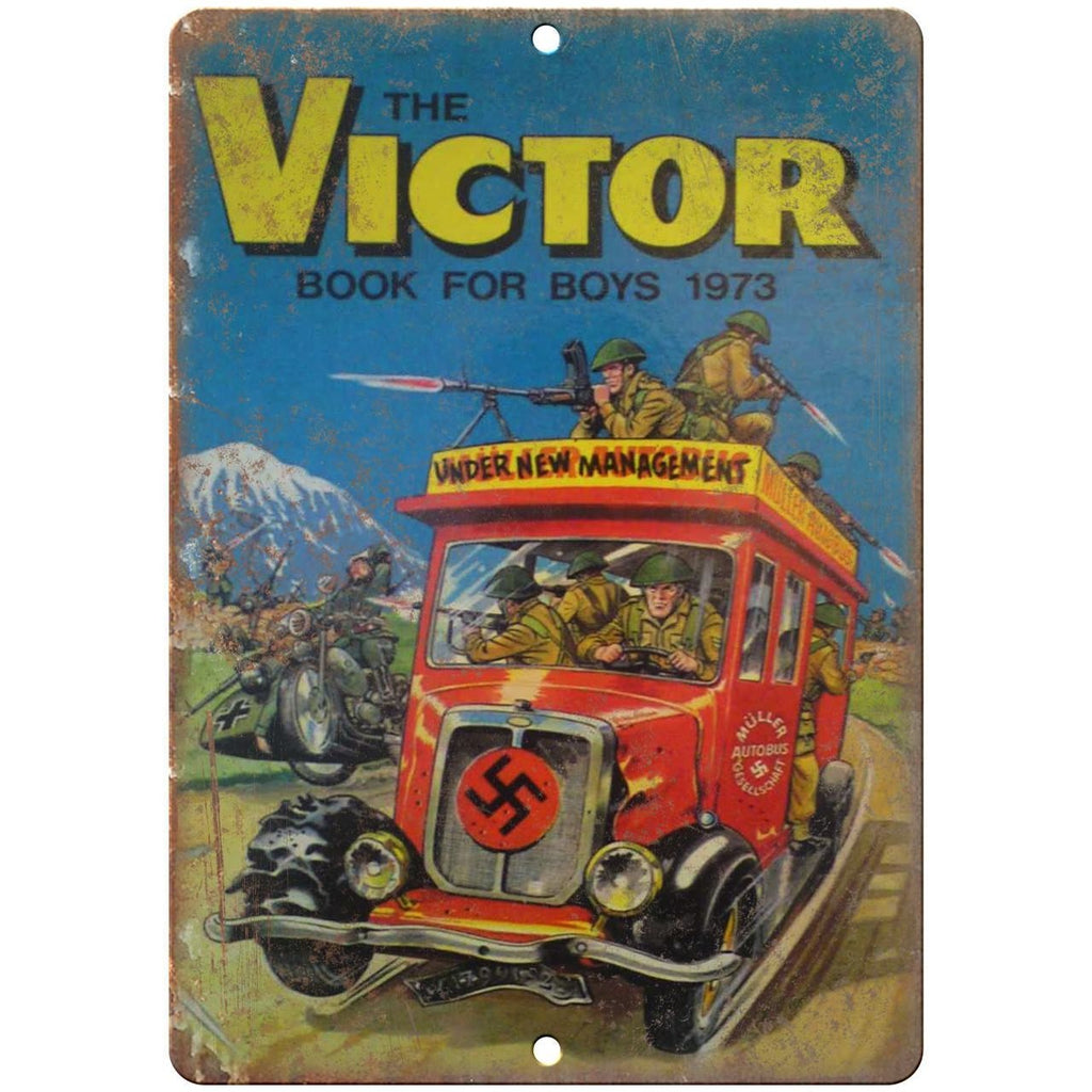 Victor Book For Boys 1973 Comic Cover Art 10" x 7" Reproduction Metal Sign J99