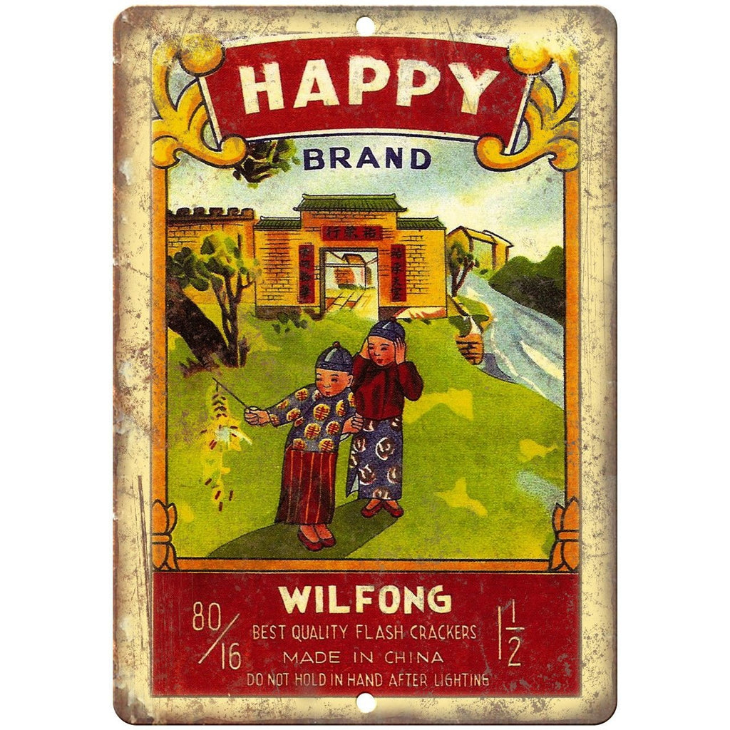 Happy Brand Firework Package Art 10" X 7" Reproduction Metal Sign ZD88