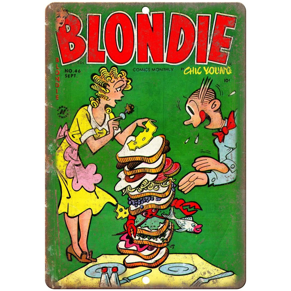 Blondie Chic Young Comics Monthly 10" X 7" Reproduction Metal Sign J452