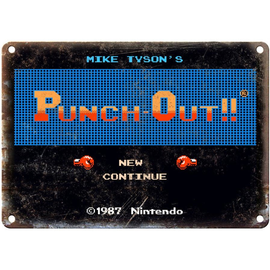Mike Tyson's Punch-Out Start Screen 10" x 7" reproduction metal sign