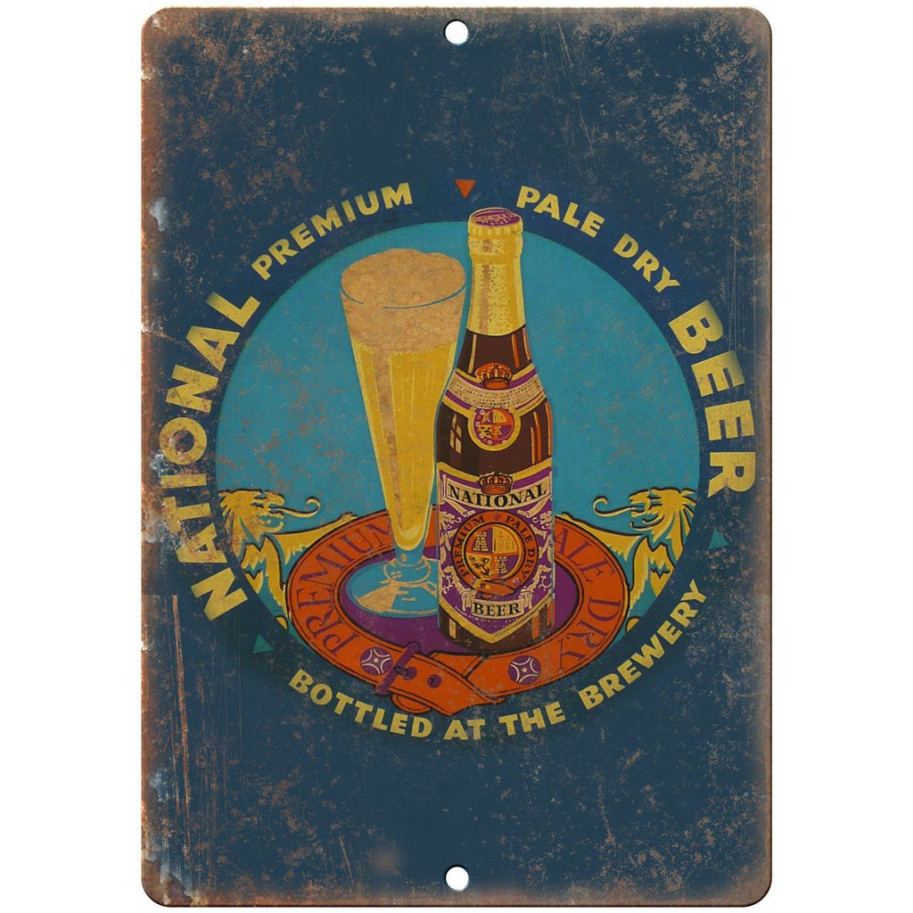 National Premium Pale Dry Ale Vintage Ad 10" x 7" Reproduction Metal Sign E382