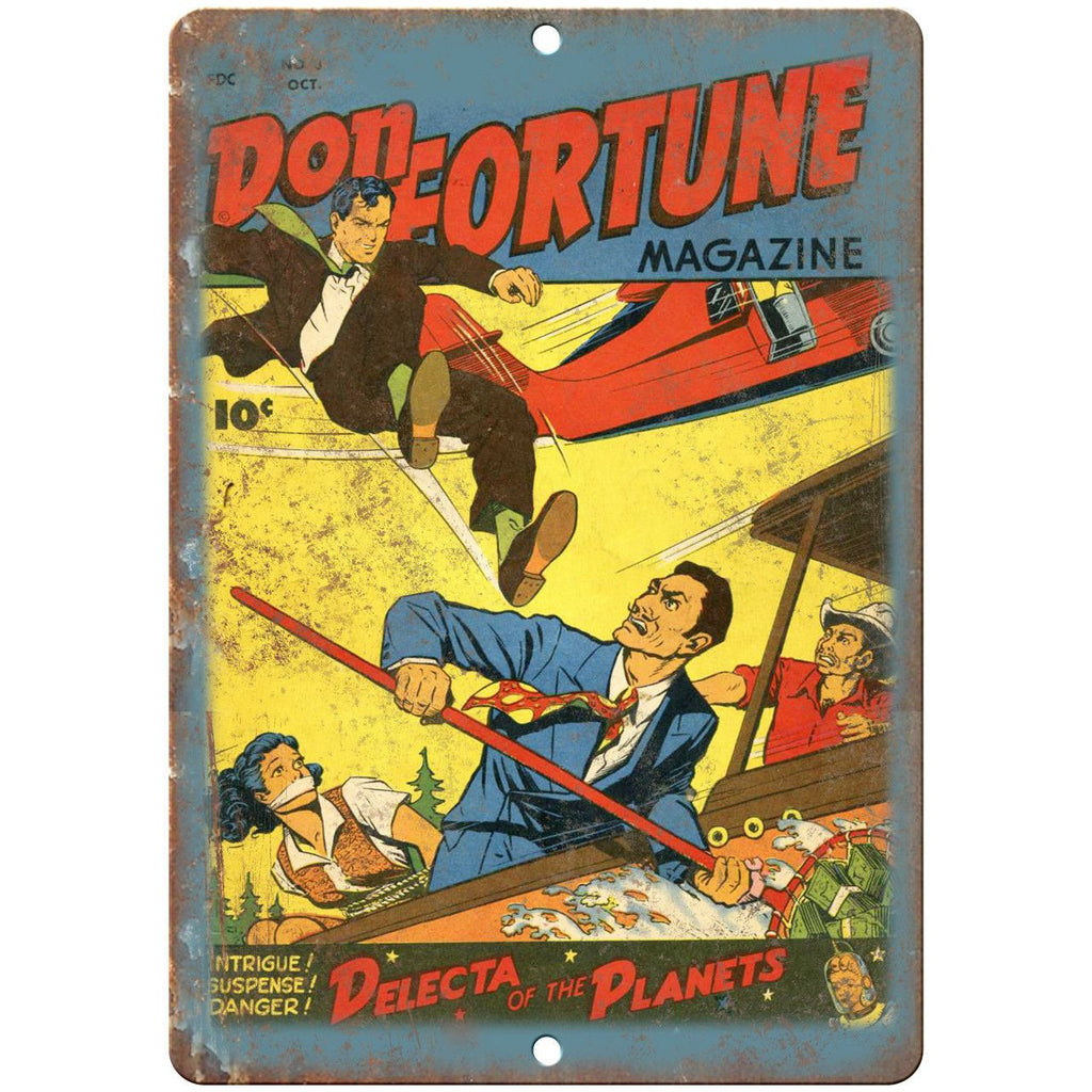 Don Fortune Comic No 3 Comic Cover Book 10" x 7" Reproduction Metal Sign J662