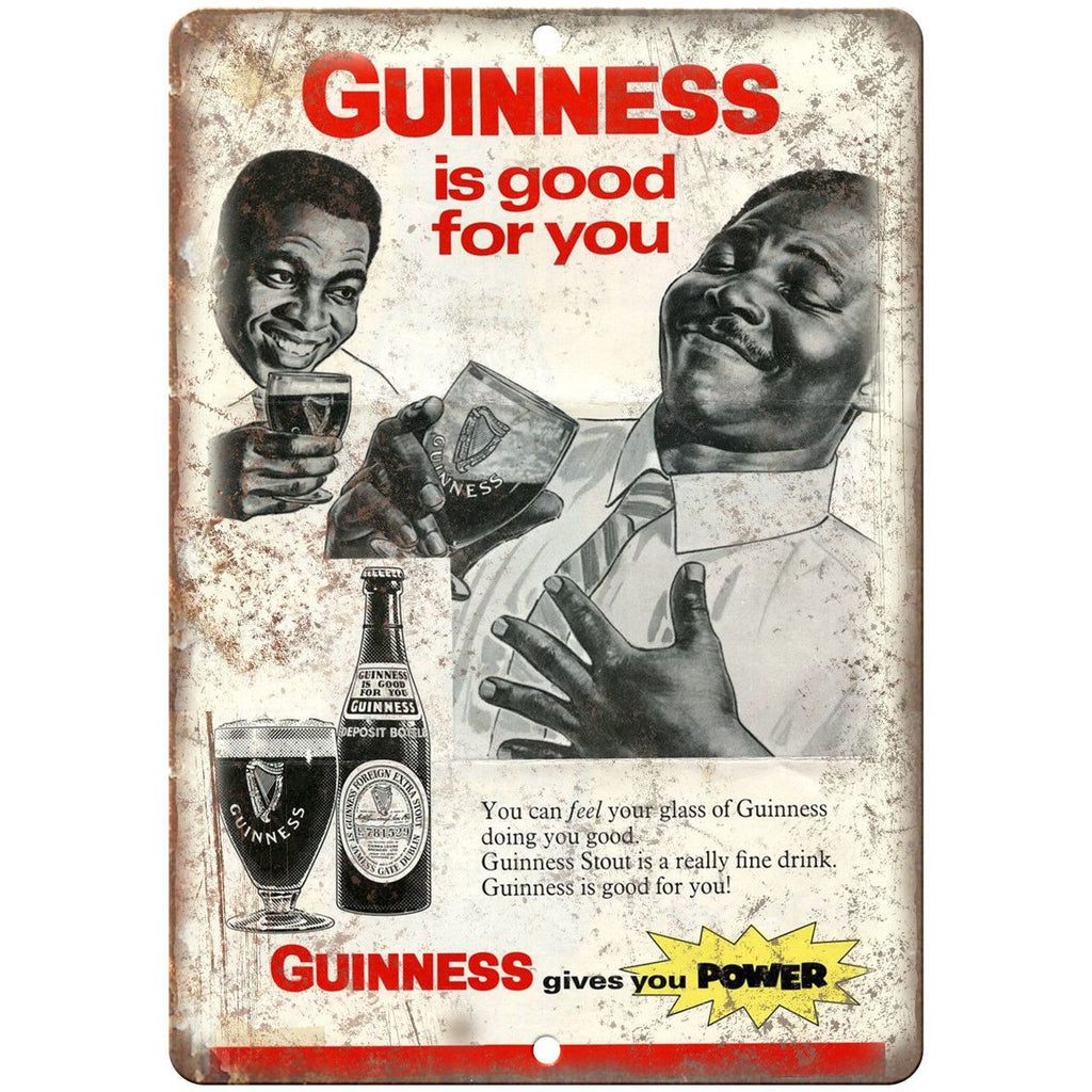 Guinness Gives You Power Vintage Ad 10" x 7 " Reproduction Metal Sign E22