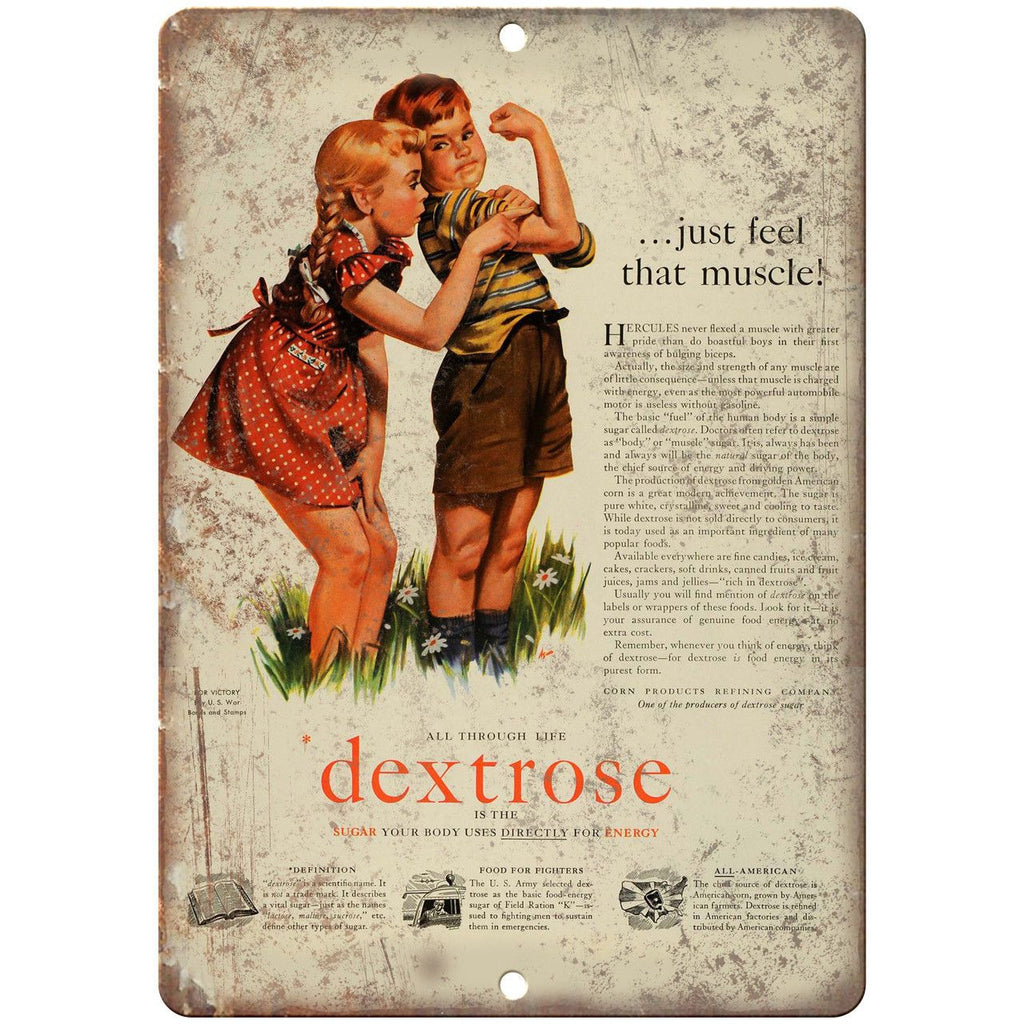 Dextrose Sugar Energy Vintage Ad 10" X 7" Reproduction Metal Sign N253