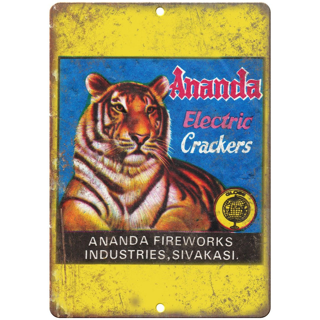 Ananda Fireworks Firecracker Art 10" X 7" Reproduction Metal Sign ZD53
