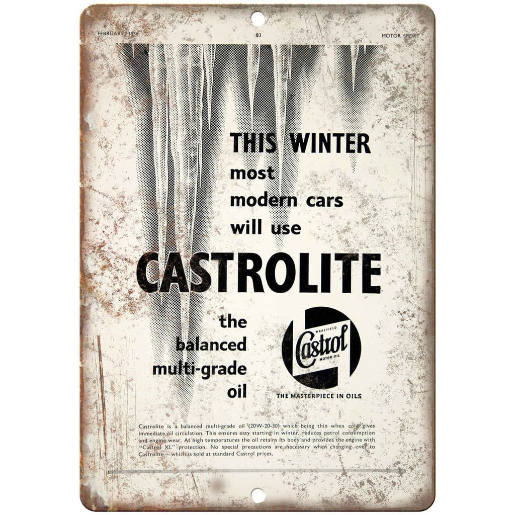 Castrol Motro Oil Vintage Ad 10" X 7" Reproduction Metal Sign A852