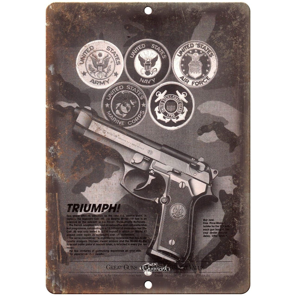 Gunmark Beretta Pistols 10" x 7" Reproduction Metal Sign