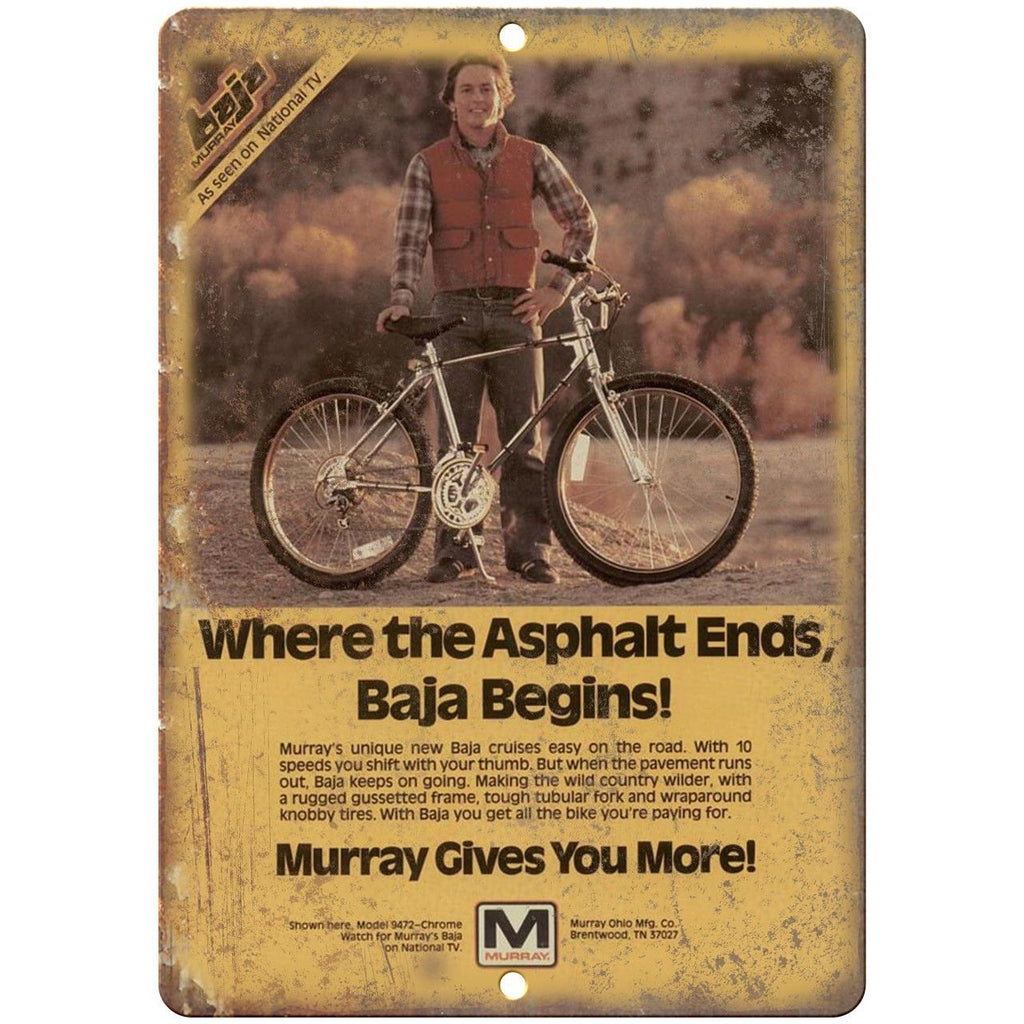 Murray Baja Mountain Bike As Seen on TV Ad 10" x 7" Reproduction Metal Sign B16
