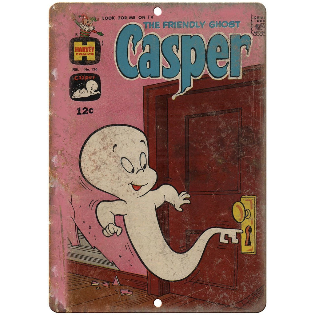 Casper The Ghost Harvey Comics Vintage Art 10" X 7" Reproduction Metal Sign J189