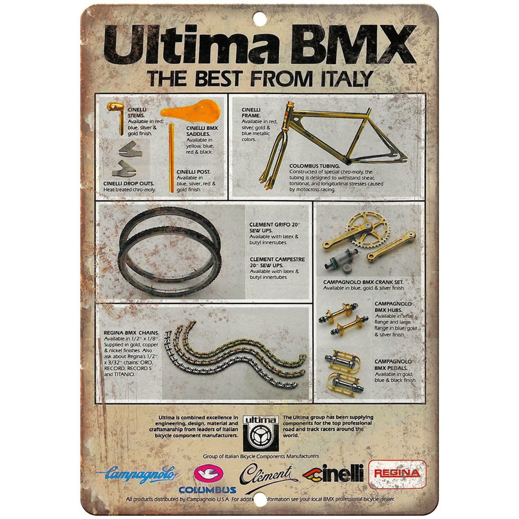 Ultima BMX Italy Racing Freestyle 10" x 7" retro metal sign B170