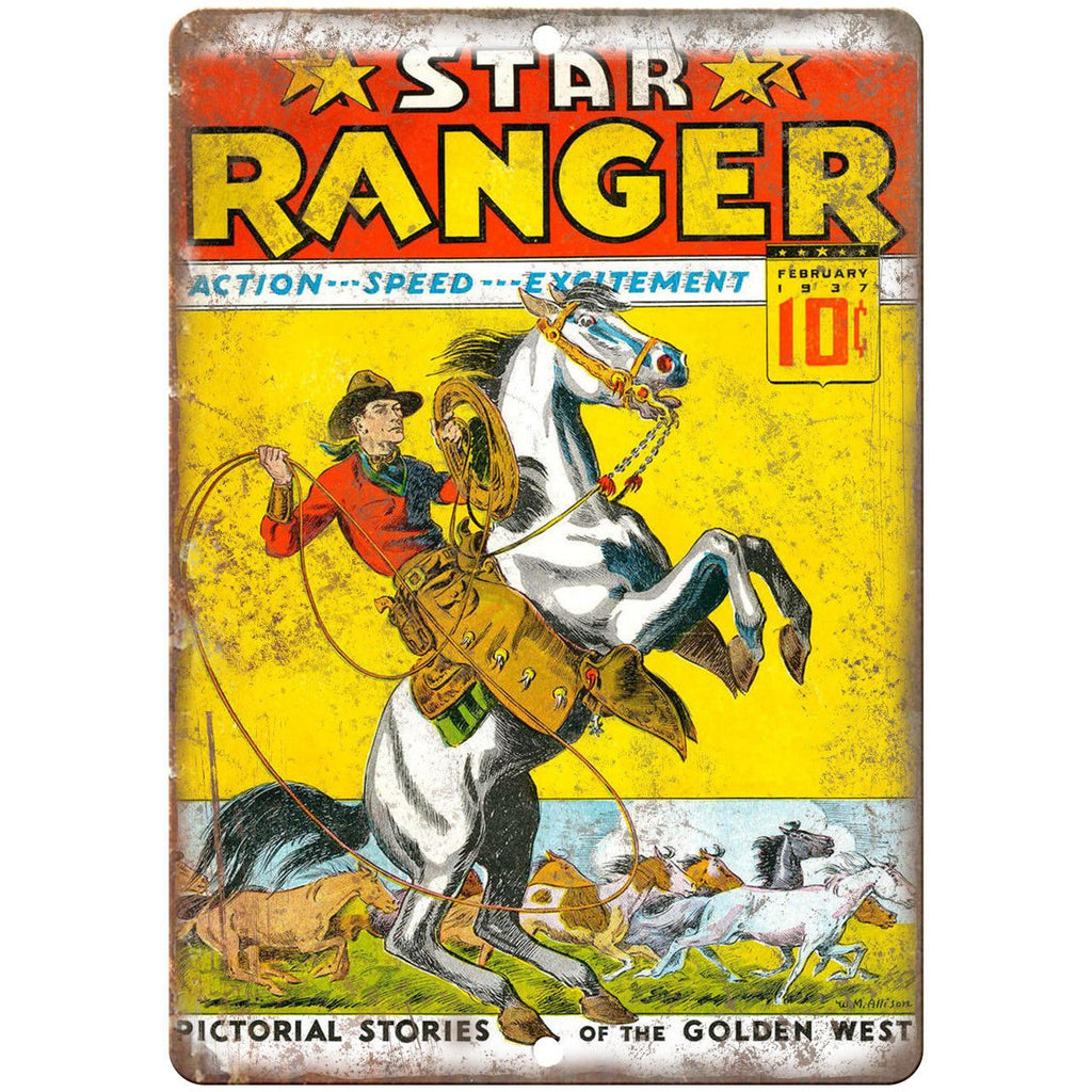 Star Ranger Comic Book Cover Vintage Art 10" x 7" Reproduction Metal Sign J698