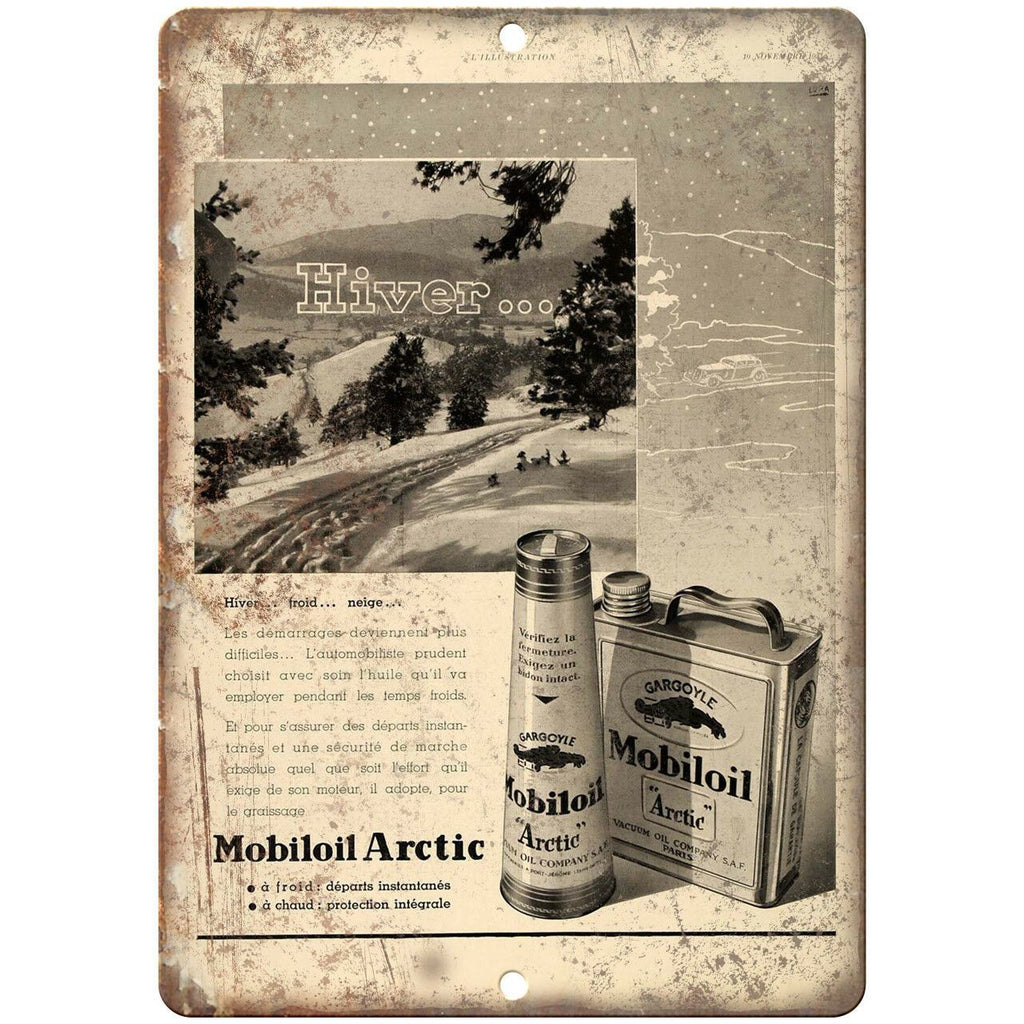 Gargoyle Mobiloil Artic Vintage Ad 10" X 7" Reproduction Metal Sign A743