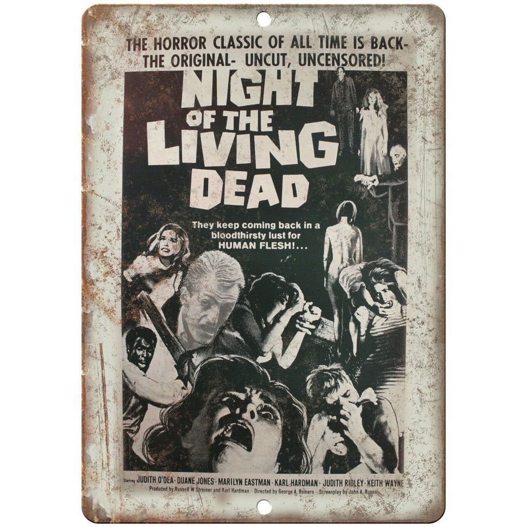 Night of the Living Dead Vintage Horror 10" X 7" Reproduction Metal Sign I186