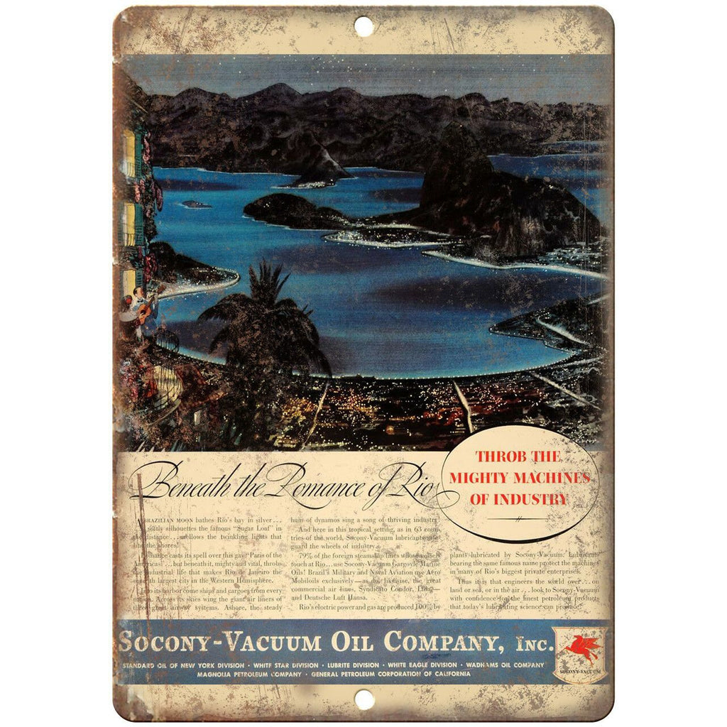 Socony Vacuum Oil Company Vintage Ad 10" X 7" Reproduction Metal Sign A796