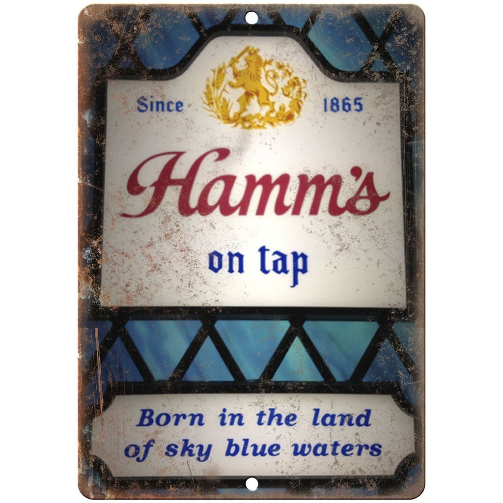 10" x 7" Metal Sign - Hamm's Beer On Tap Neon Sign - Vintage Look Reproduction