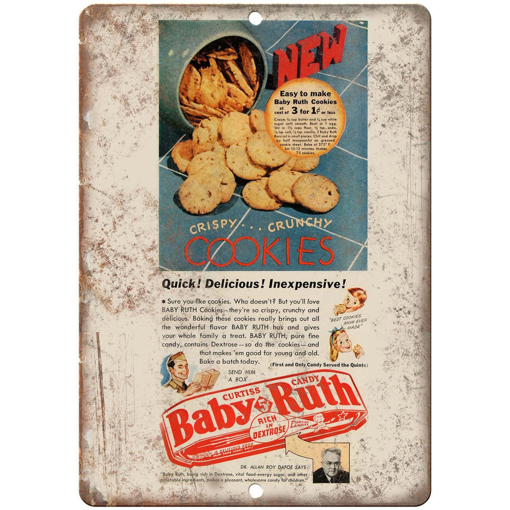 Baby Ruth Curtiss Candy Vintage Ad 10" X 7" Reproduction Metal Sign N258