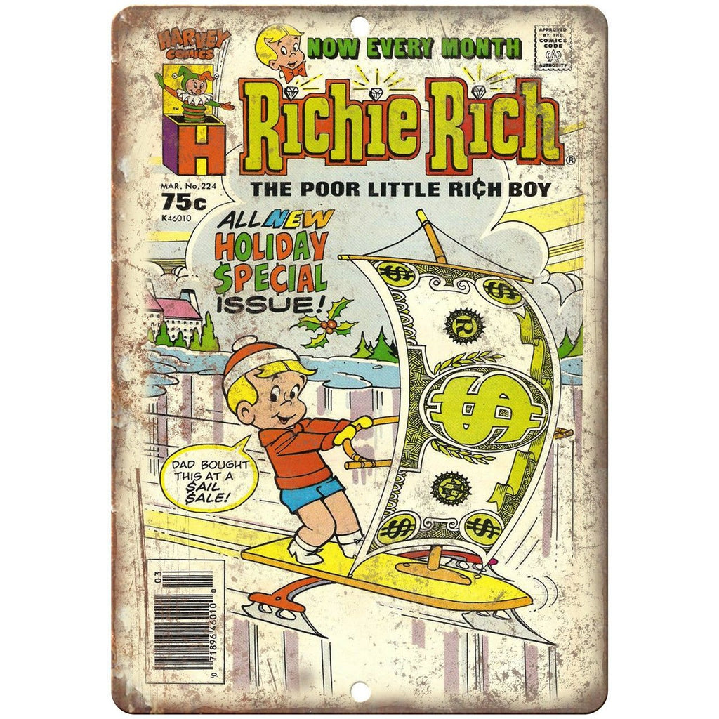 Richie Rich Harvey Comics 10" X 7" Reproduction Metal Sign J226