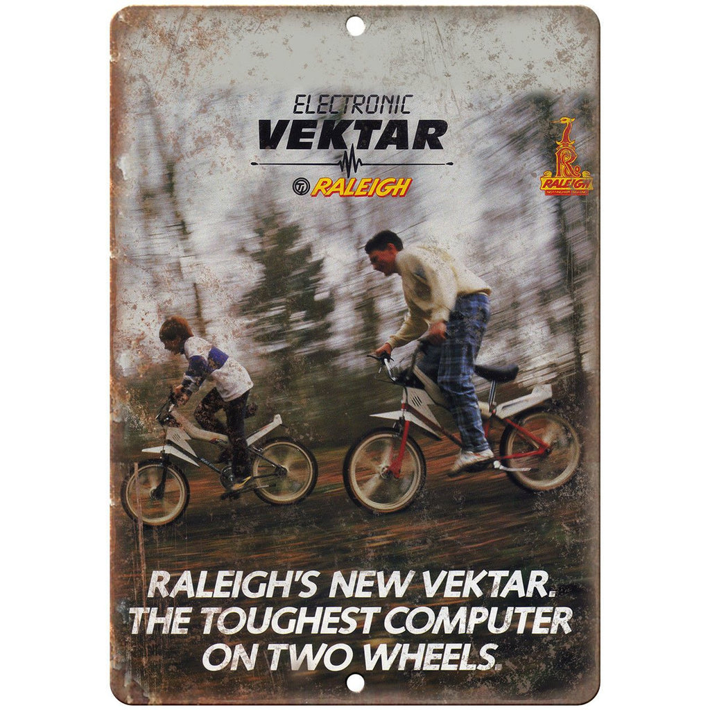 Raleigh Vektar BMX Racing Bicycle Ad 10" x 7" Reproduction Metal Sign B497