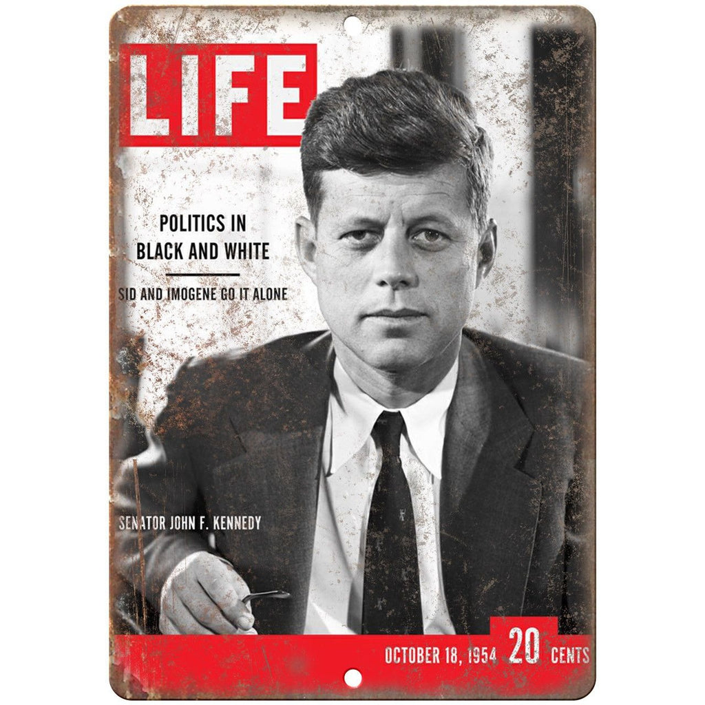 1954 LIFE Magazine Senator John F. Kennedy 9" x 12" Reproduction Metal Sign ZC16