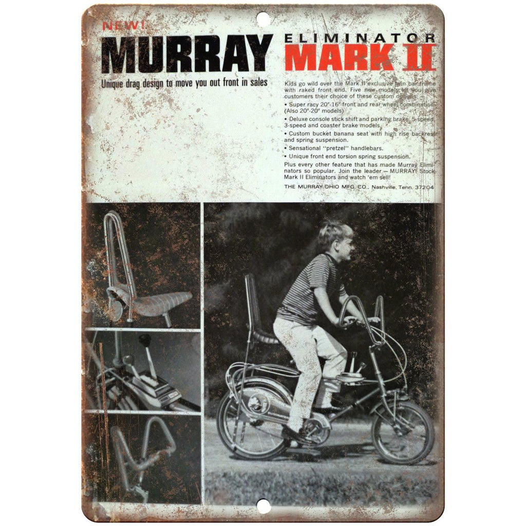Murray Mark II Eliminator Vintage Bicycle 10" x 7" Reproduction Metal Sign B503