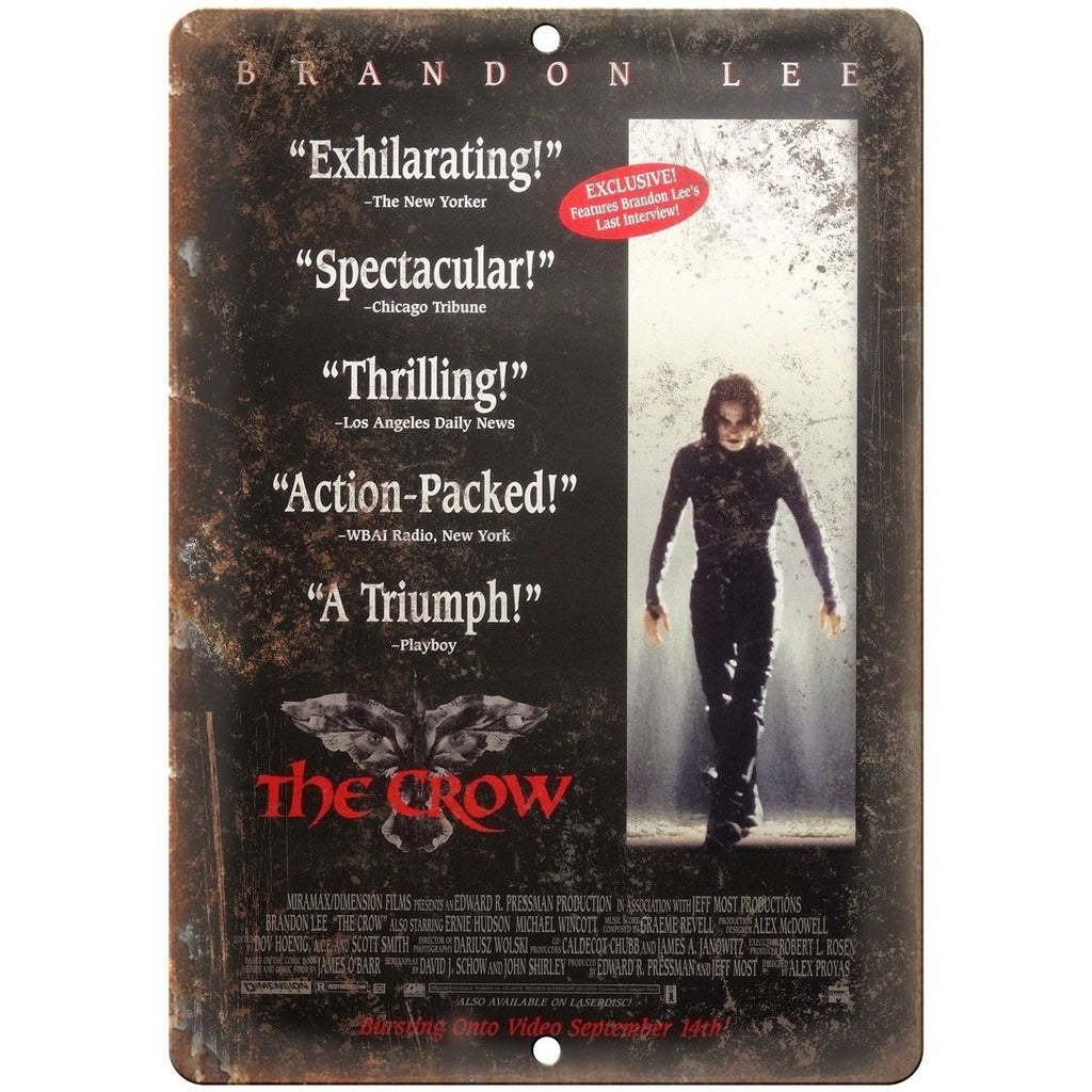 10" x 7" Metal Sign - The Crow Brandon Lee - Vintage Look Reproduction