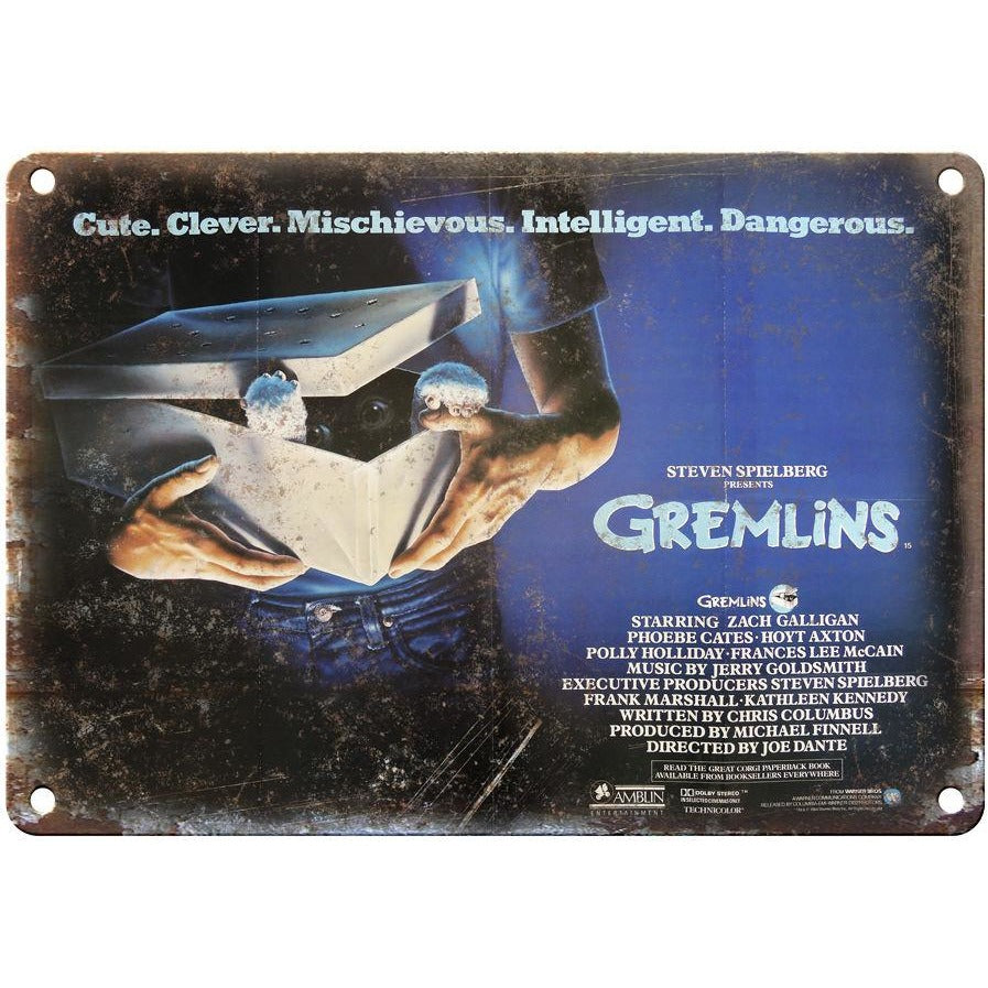 NECA GREMLINS GREMLIN MOGWAI GIZMO WALL ART 10" x 7" Reproduction Metal Sign