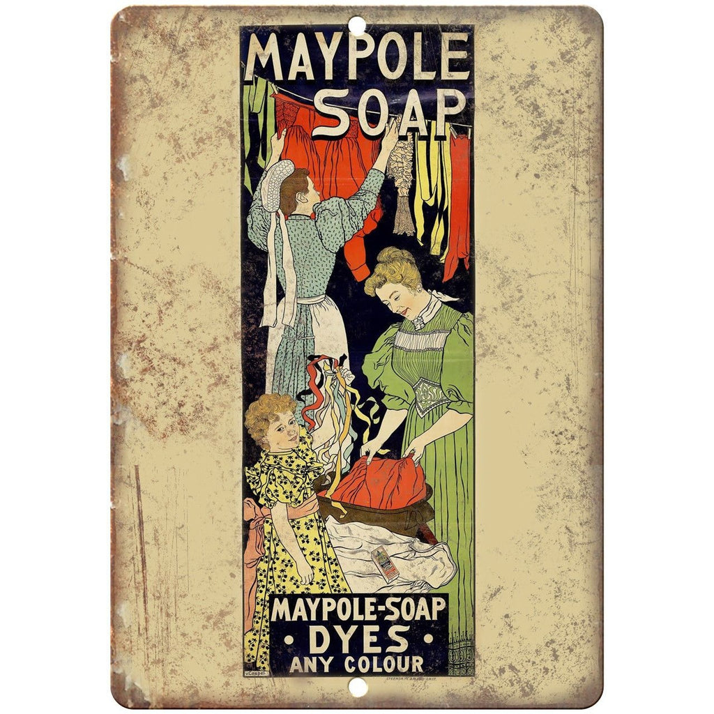 Maypole Soap Dyes Vintage Ad 10" X 7" Reproduction Metal Sign ZF08