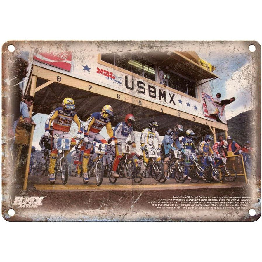 BMX Action, BMX Race, Brent and Brian Patterson 10" x 7" Reproduction Metal Sign