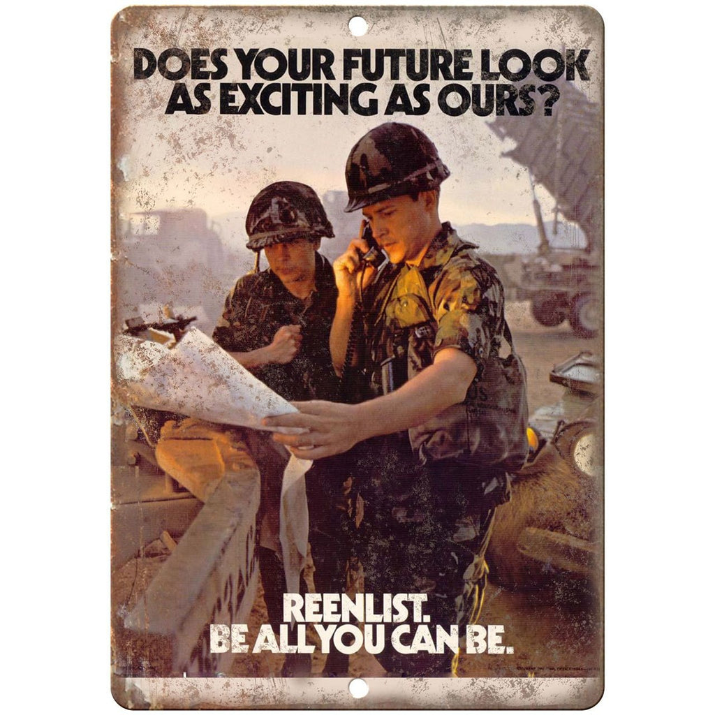 ARMY Recruitment Poster - Be All You Can Be - 10" x 7" reproduction metal sign