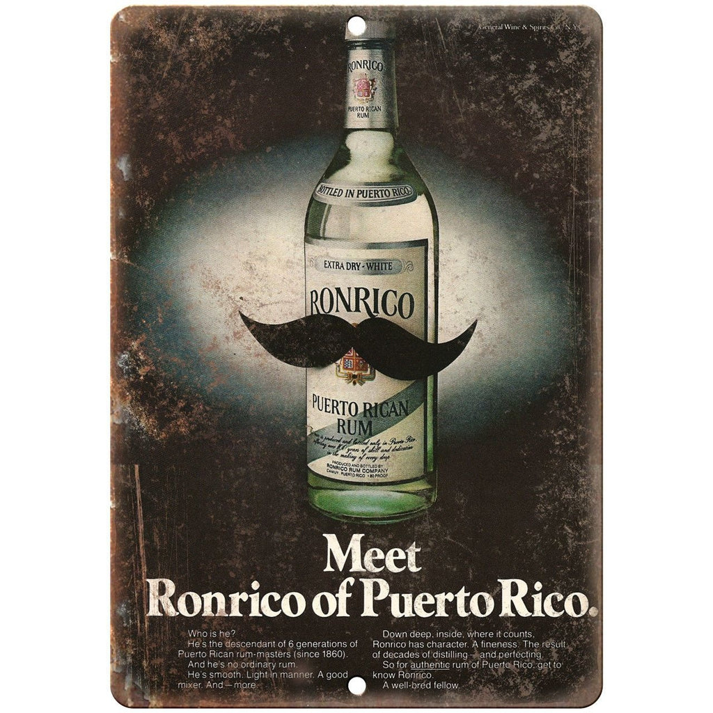 Ronrico Puerto Rican Rum Vintage Liquor Spirits Ad Reproduction Metal Sign E115