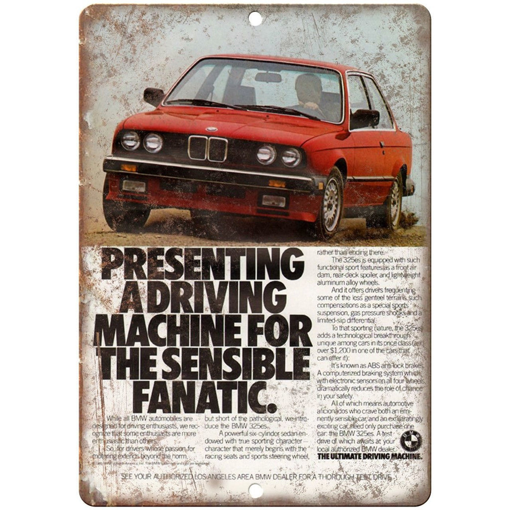 BMW The Ultimate Driving Machine Vintage Ad 10"x7" Reproduction Metal Sign A110