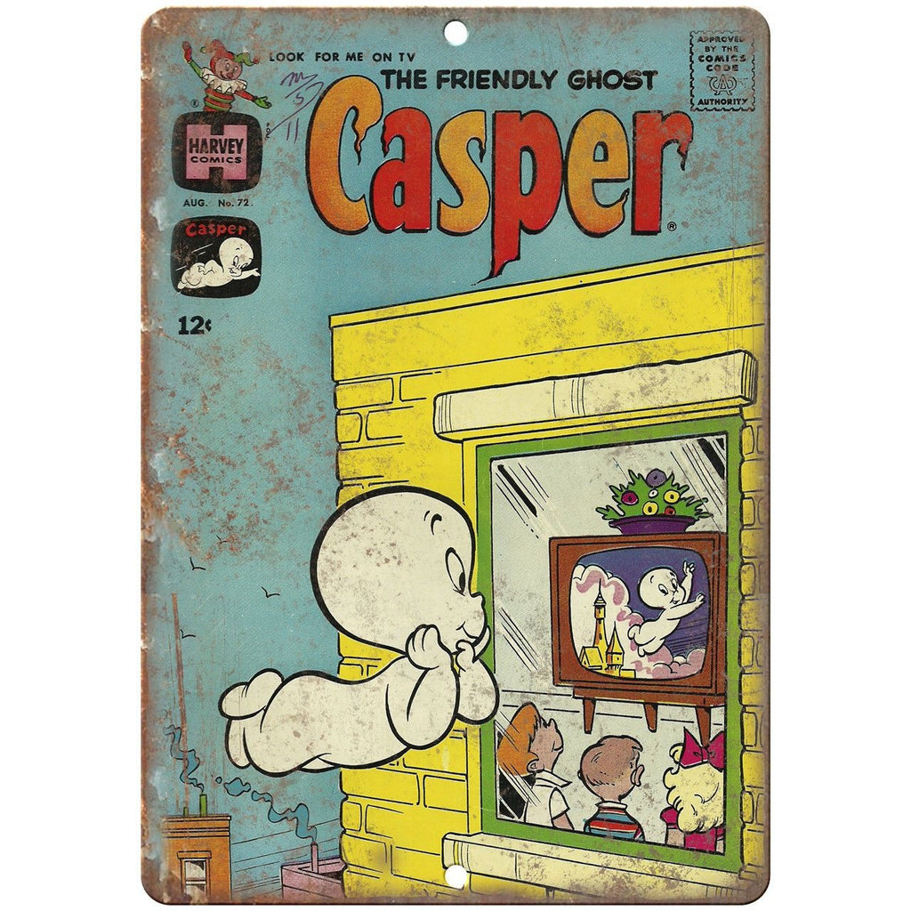 Casper The Friendly Ghost Vintage Comic 10" X 7" Reproduction Metal Sign J208