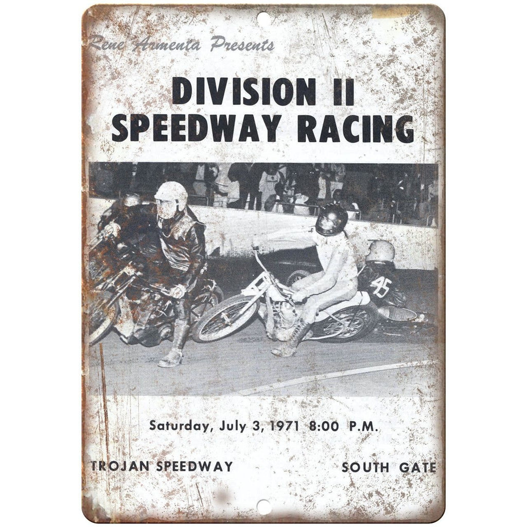 1971 Trojan Speedway Motorcycle Races 10" X 7" Reproduction Metal Sign A562