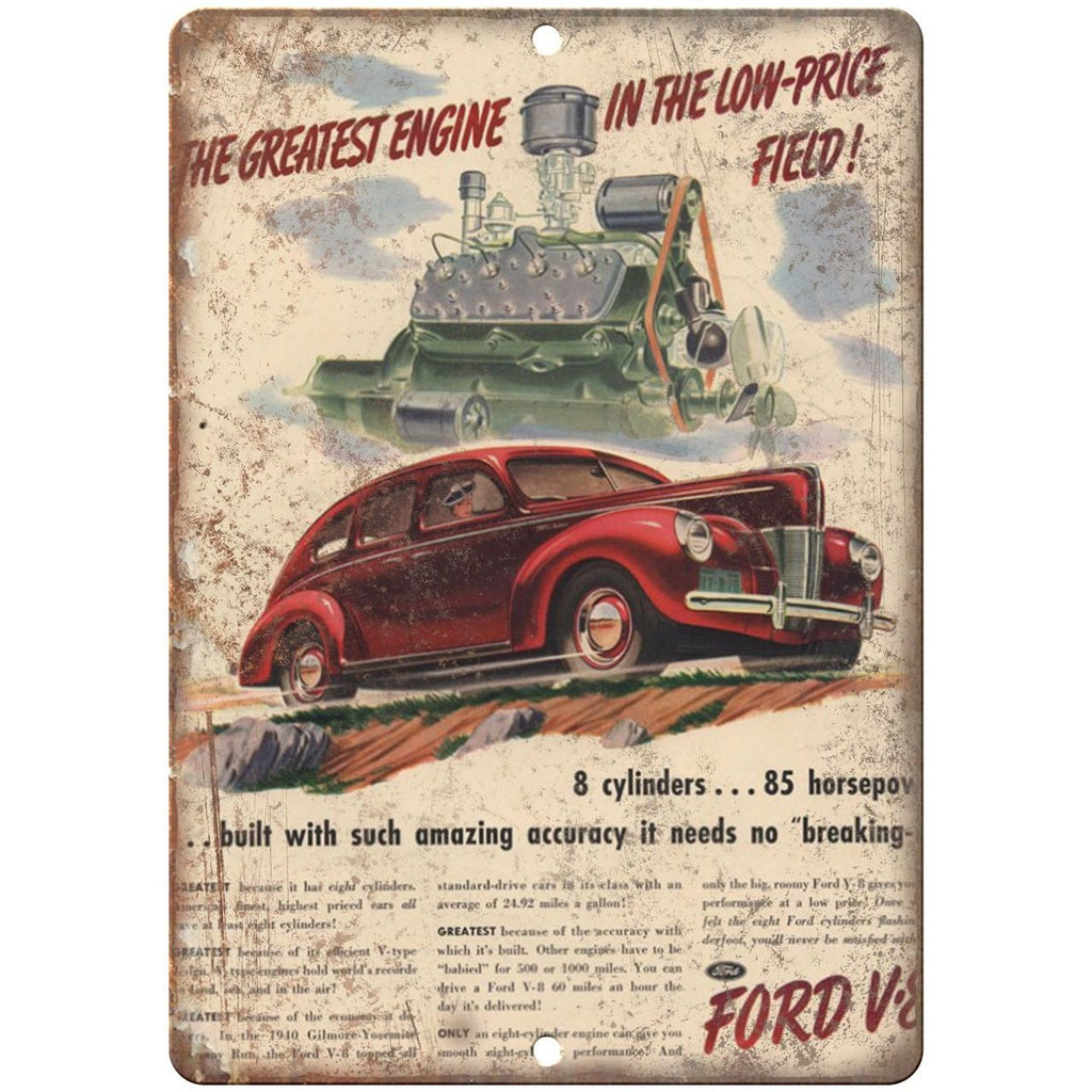 RARE Vintage Ford V-8 Wagon Ad 10" x 7" Reproduction Metal Sign