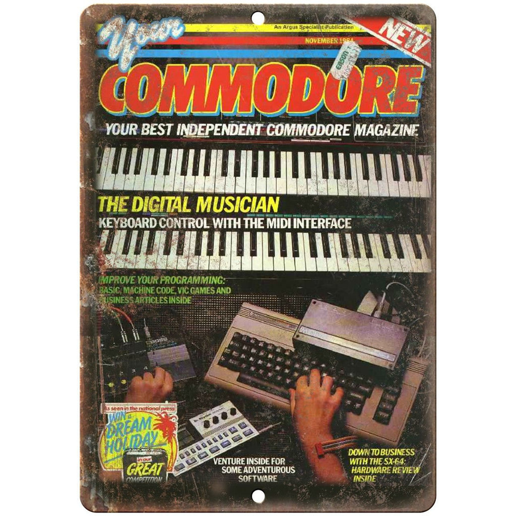 Your Commodore Video Game Magazine Cover Art 10"x7" Reproduction Metal Sign G316
