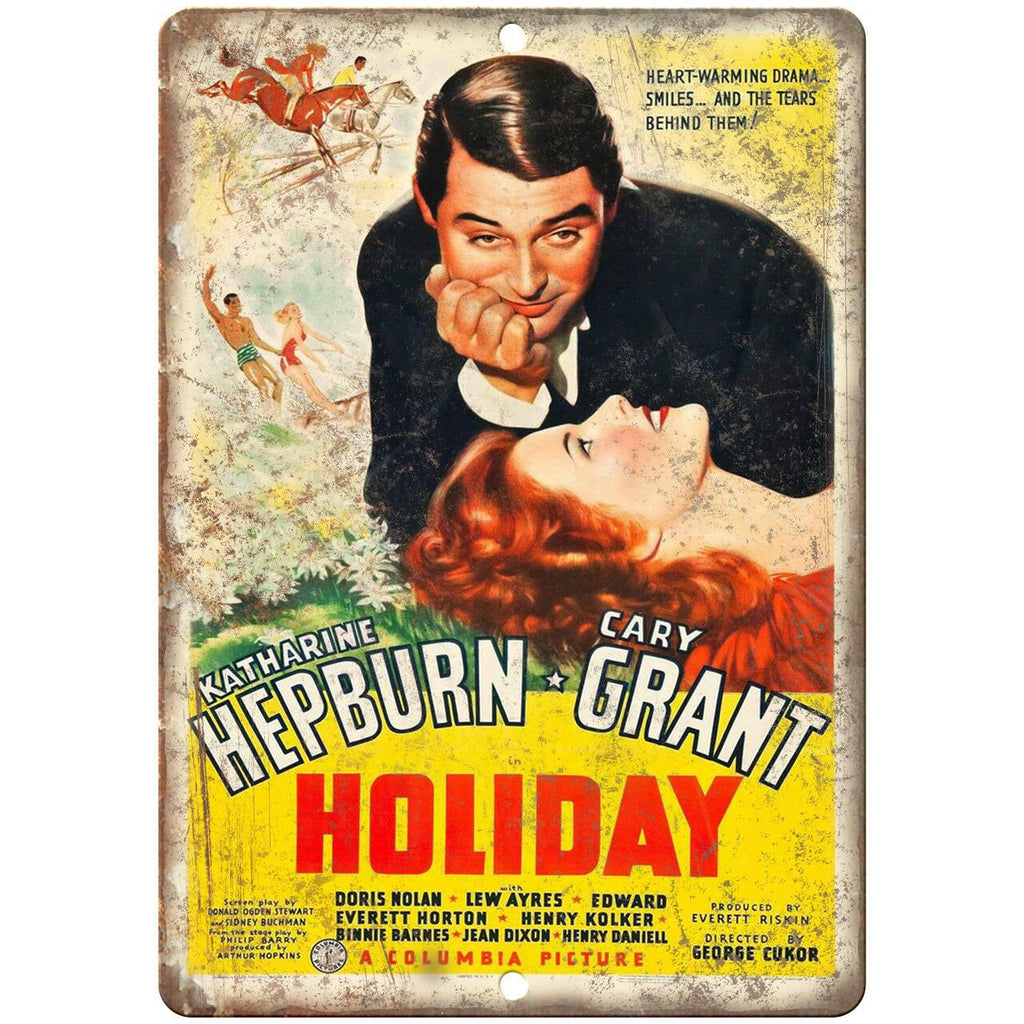 Holiday Hepburn Grant Movie Poster 9" x 12" Reproduction Metal Sign I128