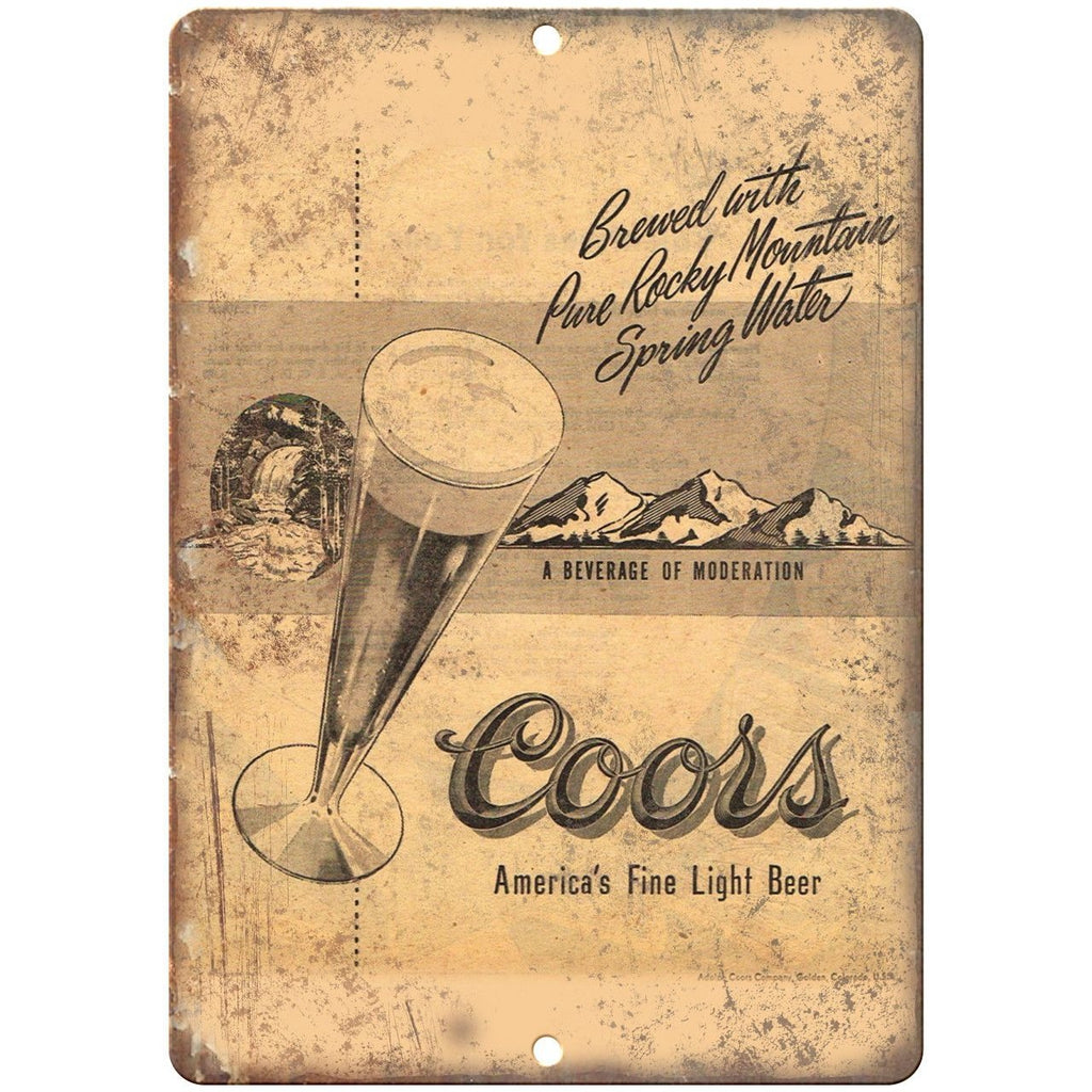 Coors Light Beer Vintage Ad 10" x 7" Reproduction Metal Sign E260